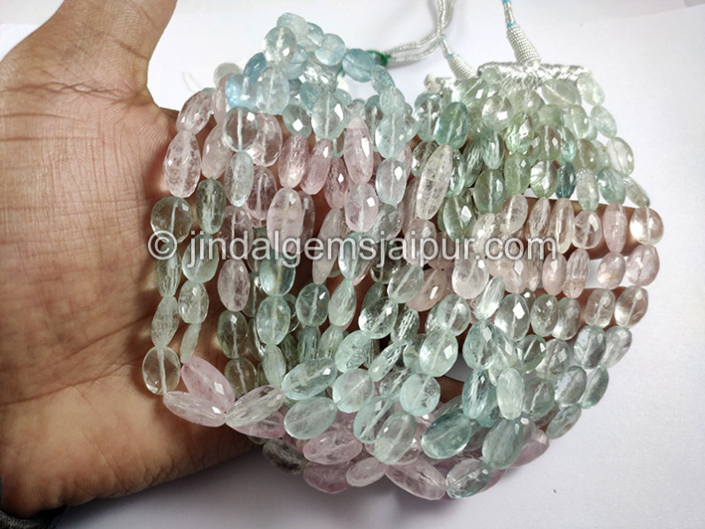 Multi Aquamarine Faceted Nuggets Shape Beads