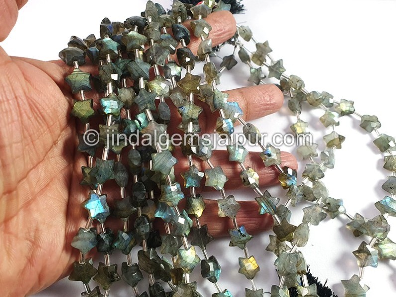 Labradorite Faceted Star Beads