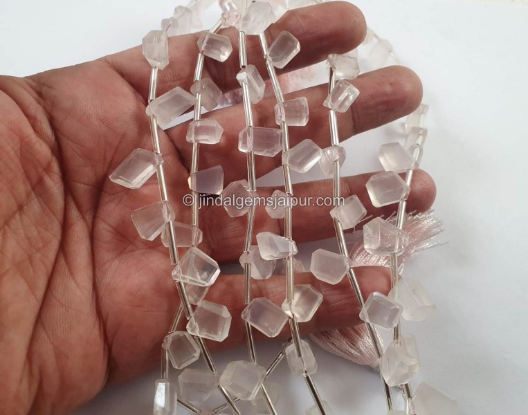 Rose Quartz Faceted Fancy Nugget Beads