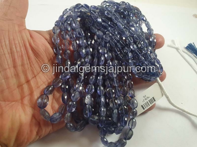 Iolite Faceted Oval Beads