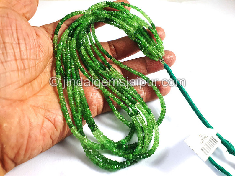 Tsavorite Faceted Roundelle Shape Beads