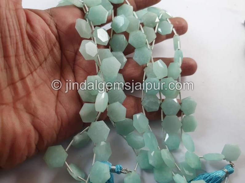 Amazonite Faceted Hexagon Star Beads