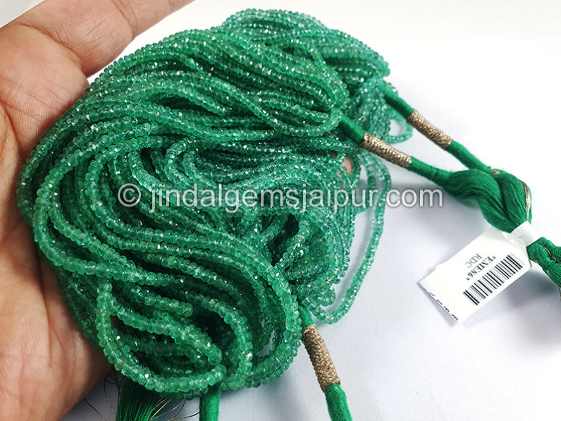 Emerald Faceted Roundelle Shape Beads