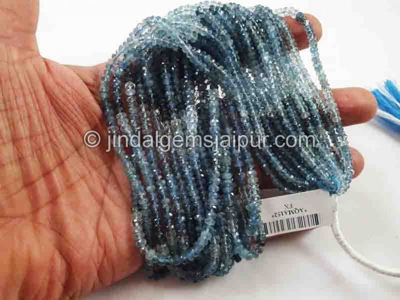 Santa Maria Aquamarine Shaded Faceted Beads