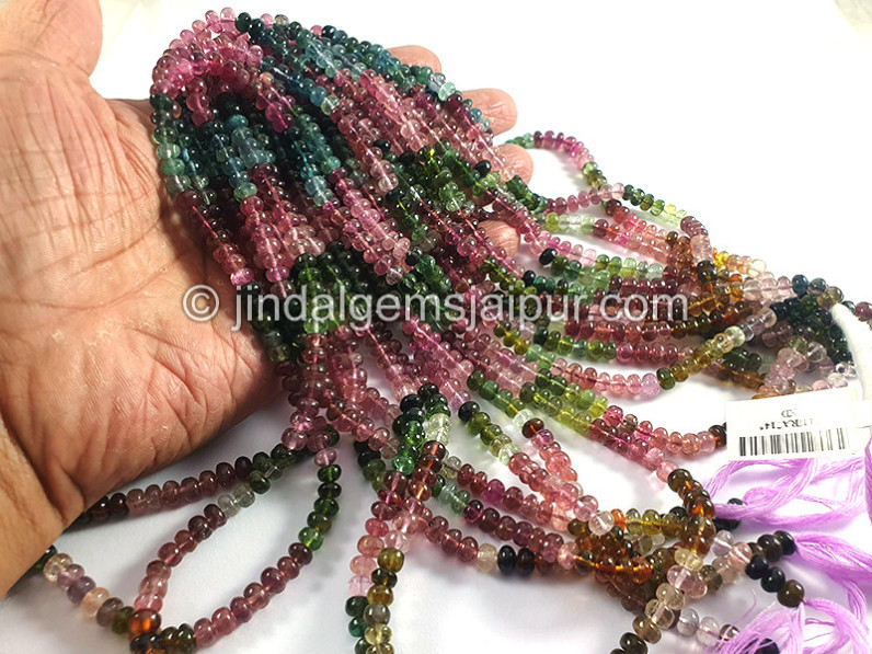 Purple Tourmaline Faceted Roundelle Shape Beads