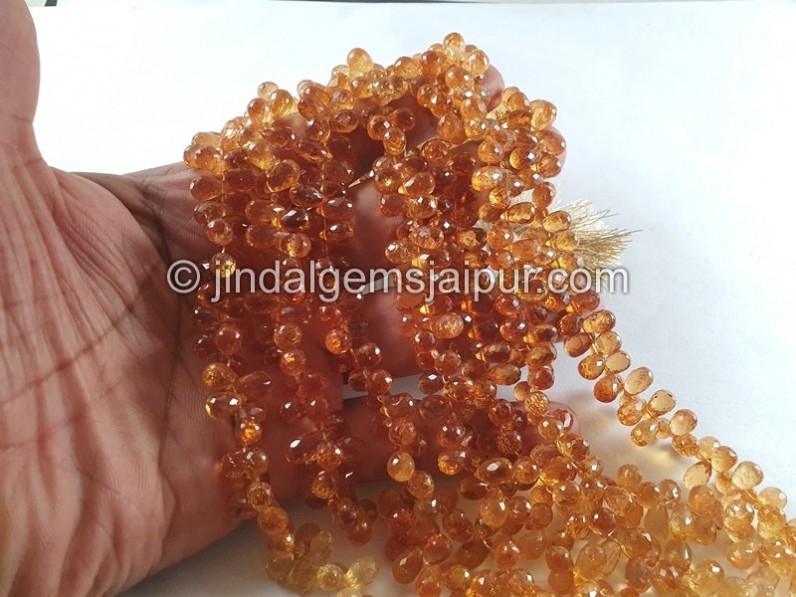 Imperial Topaz Faceted Drops Beads