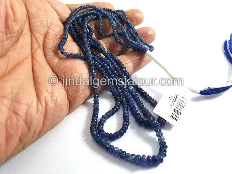 Blue Sapphire Burma Smooth Roundelle Shape Beads