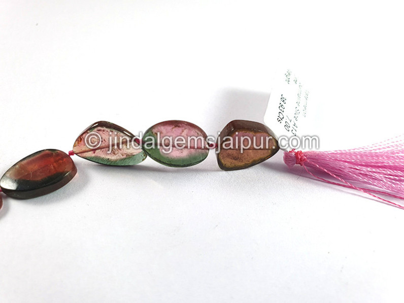 Watermelon Tourmaline Smooth Slices Beads