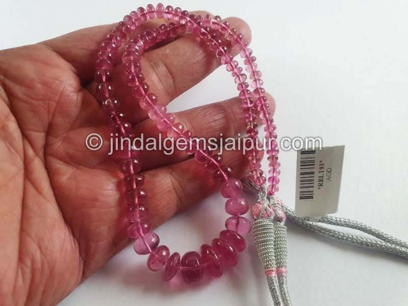 Rubellite Tourmaline Smooth Roundelle Beads