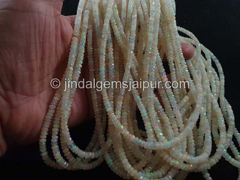 Ethiopian Opal Faceted Roundelle Beads