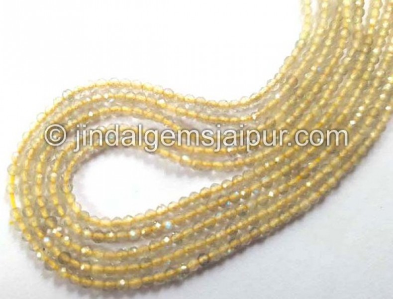 Yellow Labradorite Faceted Roundelle Shape Beads