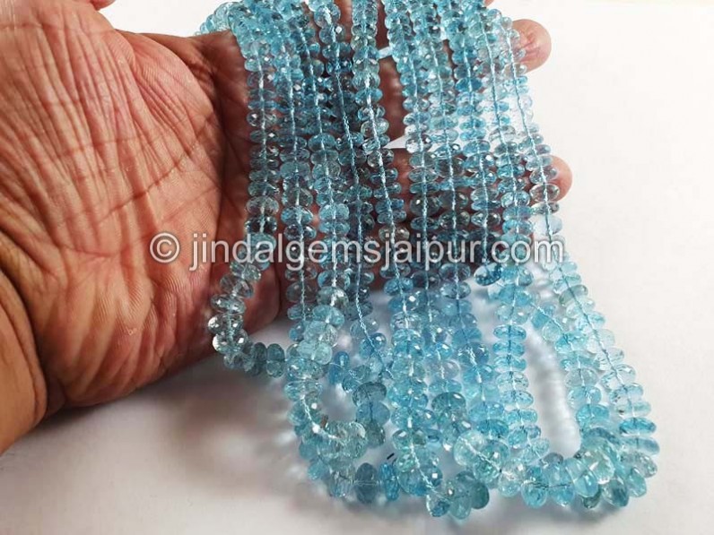 Sky Blue Topaz Faceted Rondelle Beads