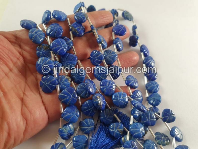 Lapis Carved Heart Beads