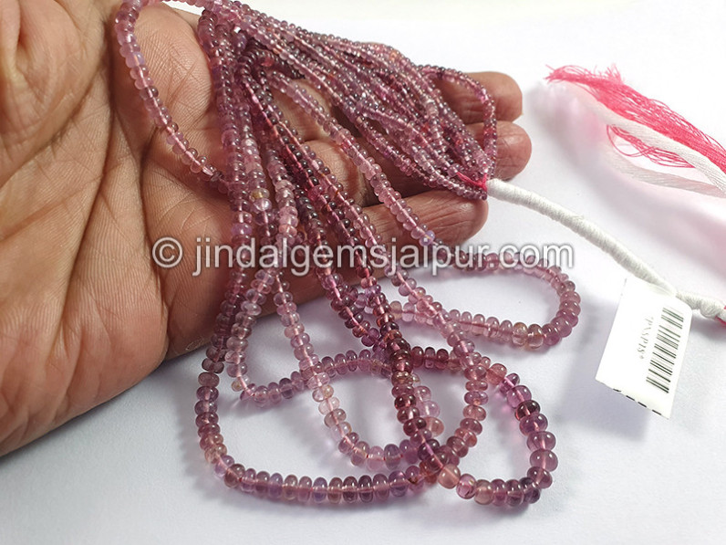 Pink Purple Spinel Smooth Roundelle Shape Beads