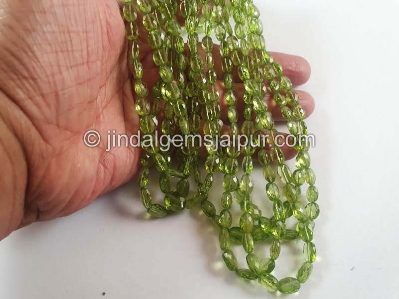 Peridot Faceted Oval Beads