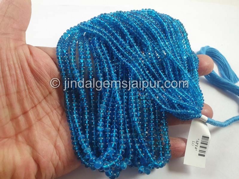 Neon Apatite Smooth Roundelle Beads