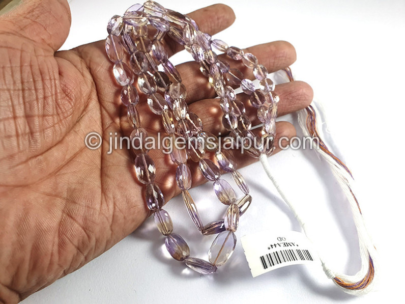 Ametrine Faceted Oval Shape Beads