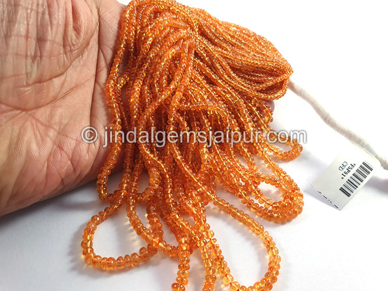 Mandarin Garnet Smooth Roundelle Shape Beads