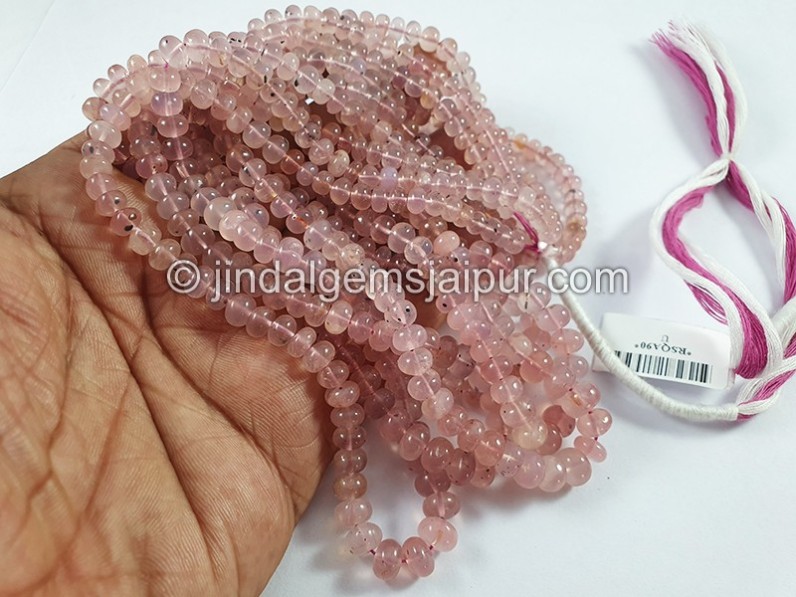 Rose Quartz Smooth Roundelle Shape Big Beads