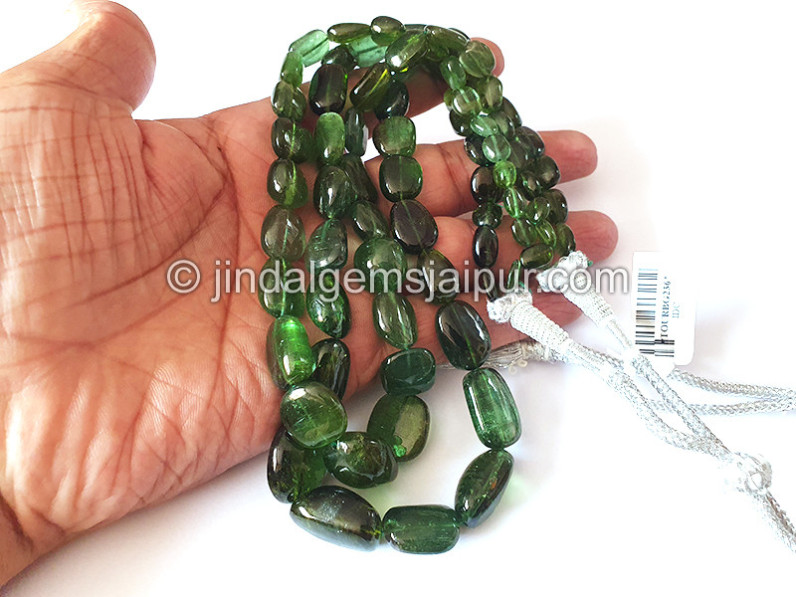 Green Tourmaline Smooth Nuggets Beads