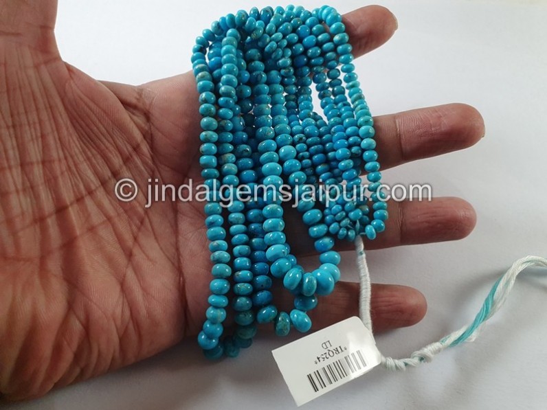 Turquoise Arizona Smooth Roundelle Shape Beads