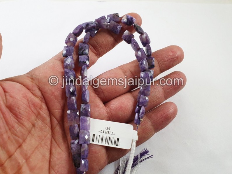 Charoite Faceted Chicklet Beads