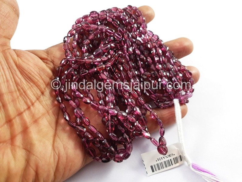 Rhodolite Garnet Faceted Oval Shape Beads