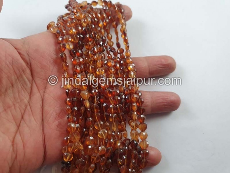 Spessartite Shaded Faceted Heart Beads