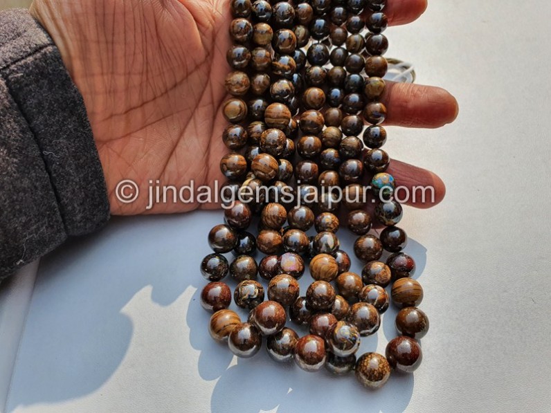 Australian Boulder Opal Smooth Round Balls Beads