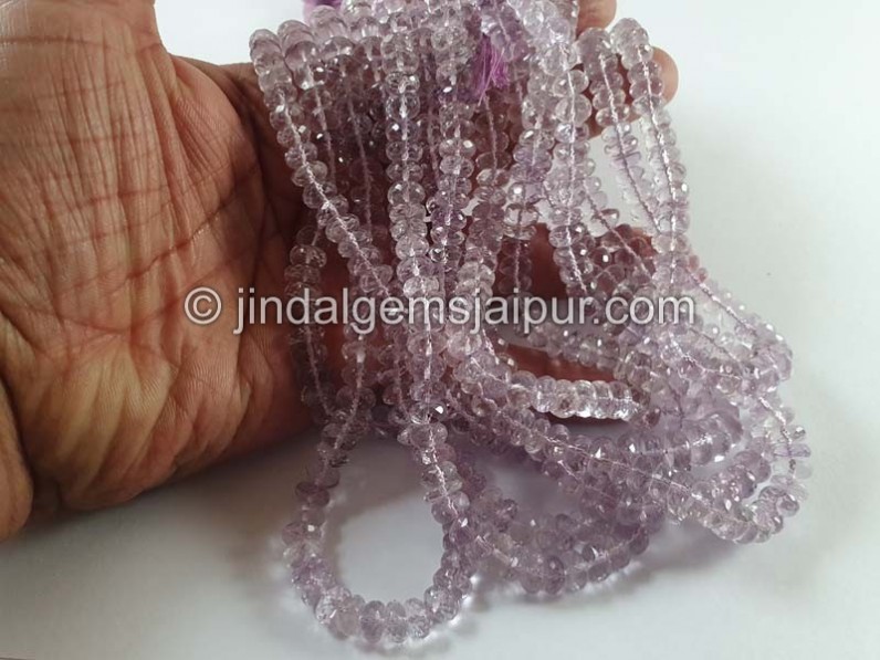 Pink Amethyst Faceted Roundelle Beads