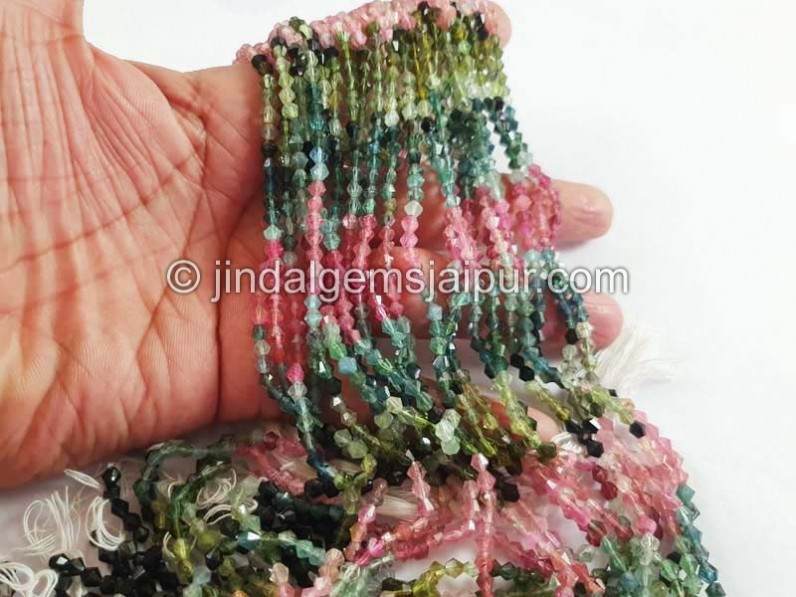 Tourmaline Faceted Bicone Beads