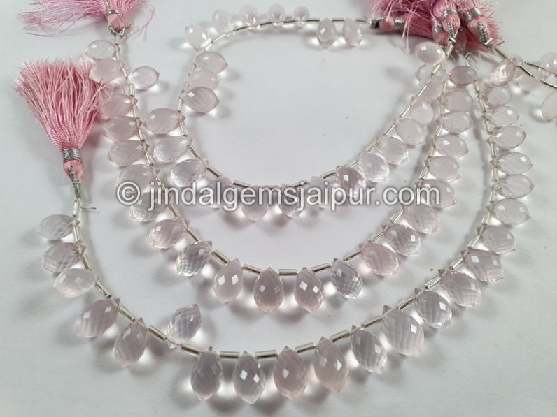 Rose Quartz Faceted Chandelier Drops Beads