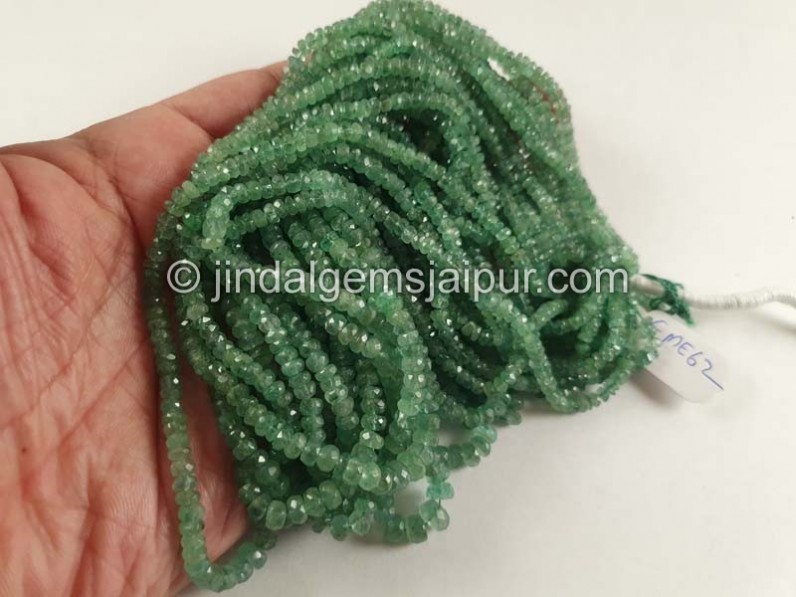 Emerald Faceted Roundelle Beads