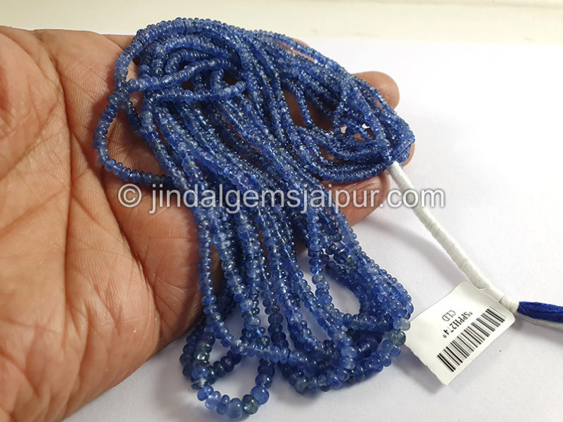 Blue Sapphire Burma Smooth Roundelle Shape Beads