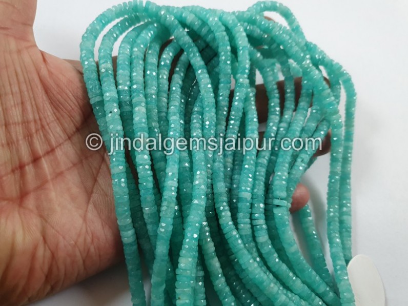Amazonite Faceted Tyre Beads