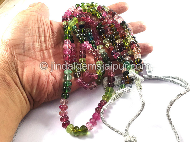 Tourmaline Smooth Roundelle Shape Beads