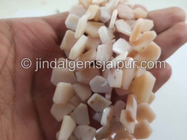 Pink Opal Flat Slice Cut Beads