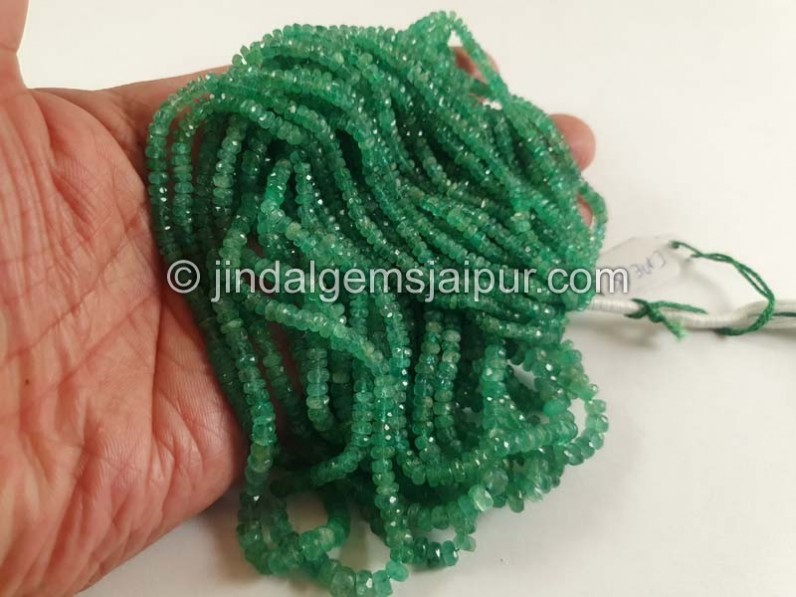 Emerald Faceted Roundelle Beads