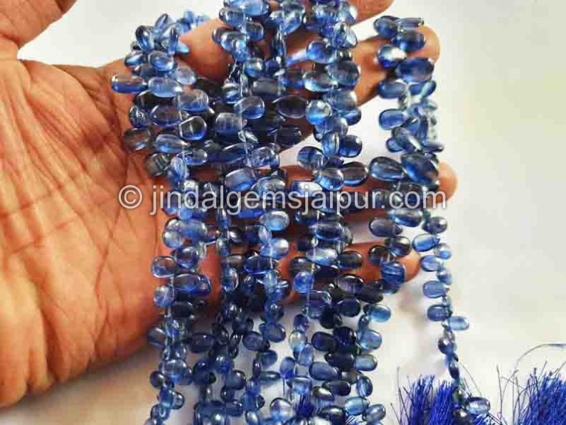 Kyanite Smooth Pear Beads