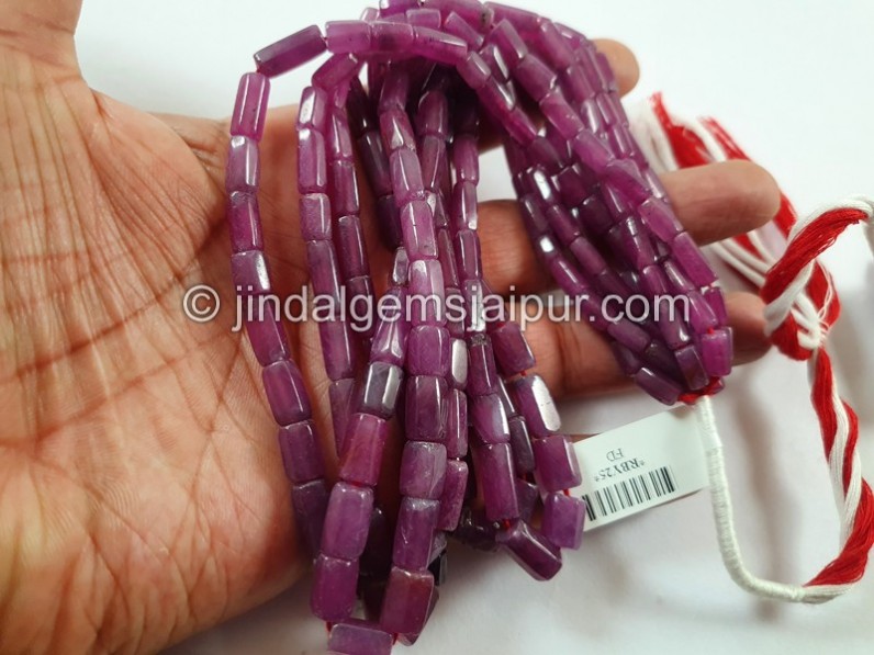 Ruby Natural Smooth Pipe Beads