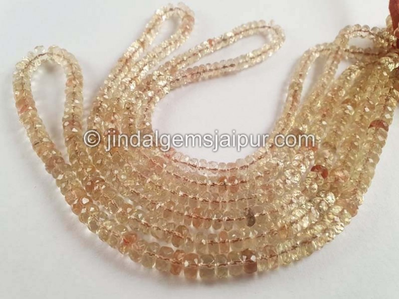 Oregon Sunstone Faceted Roundelle Beads