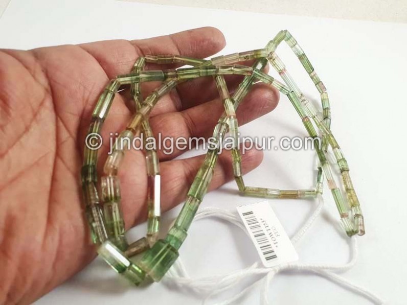 Watermelon Tourmaline Pipe Shape Beads