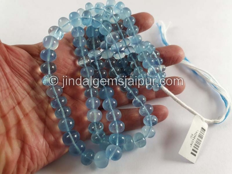 Aquamarine Smooth Roundelle Beads