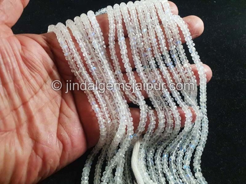 Rainbow Moonstone Faceted Roundelle Shape Beads