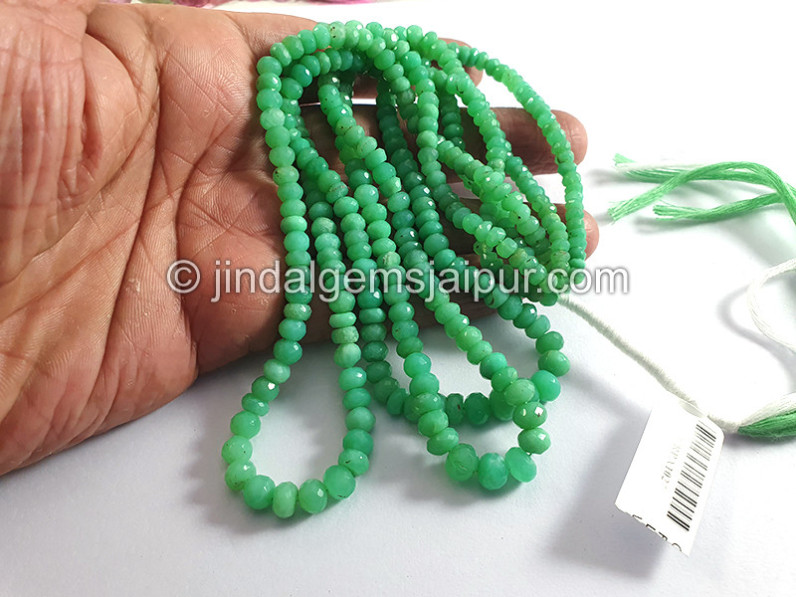 Chrysoprase Faceted Roundelle Shape Beads