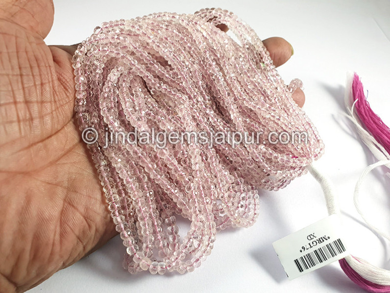 Pink Morganite Faceted Roundelle Shape Beads