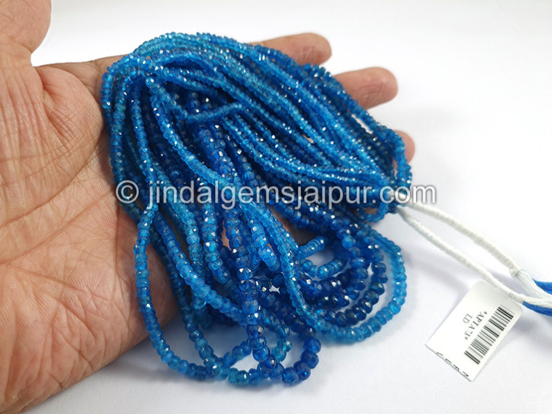 Neon Apatite Faceted Roundelle Shape Beads