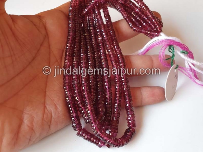 Purple Rhodolite Garnet Faceted Tyre Beads