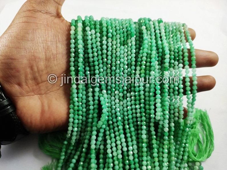 Emerald Faceted Roundelle Shape Beads