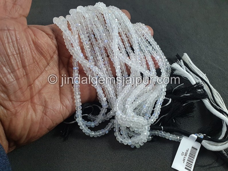 White Rainbow Faceted Roundelle Small Shape Beads